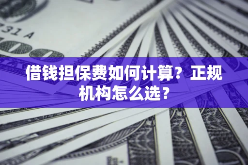 北京借钱担保费如何计算？正规机构怎么选？
